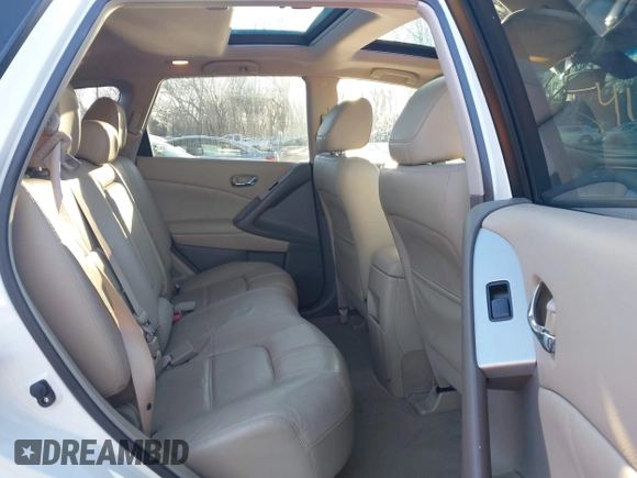 2012 Nissan Murano SL with VIN JN8AZ1MW9CW240149, listed as a IAAI auction lot 41791338 with 135,987 mi miles and . Bid and sale history available at DreamBid. Image 8.