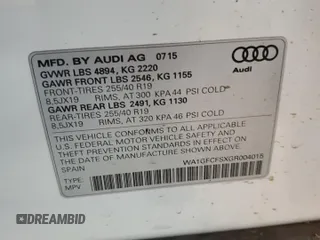 2016 Audi Q3 Prestige with VIN WA1GFCFSXGR004015, listed as a Copart auction lot 83608134 with 90,926 mi miles and Salvage title. Bid and sale history available at DreamBid. Image 13.