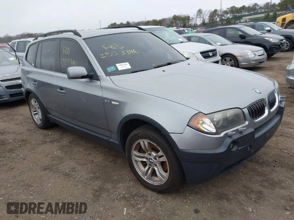 2005 BMW X3 3.0i with VIN WBXPA934X5WA31832, listed as a IAAI auction lot 41927615 with 999,999 mi miles. Bid and sale history available at carsss.com. Image 1.
