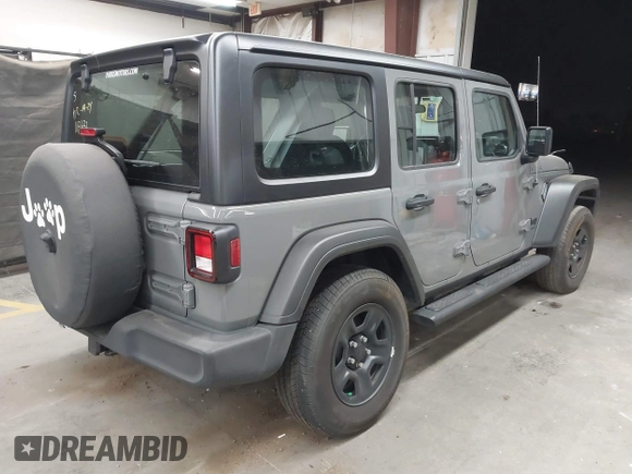 2022 Jeep Wrangler Unlimited Sport with VIN 1C4HJXDG0NW117632, listed as a IAAI auction lot 41185850 with 18,298 mi miles and . Bid and sale history available at DreamBid. Image 4.
