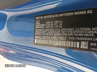 2018 BMW 2 Series M240i with VIN WBA2J5C55JVB27907, listed as a IAAI auction lot 42706522 with 39,097 mi miles and . Bid and sale history available at DreamBid. Image 9.