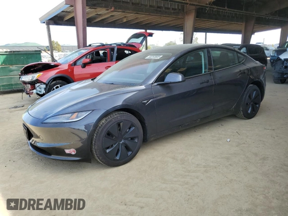 2024 Tesla Model 3 with VIN 5YJ3E1EAXRF782571, listed as a Copart auction lot 50253805 with 3,626 mi miles and Salvage Title. Bid and sale history available at carsss.com. Image 1.