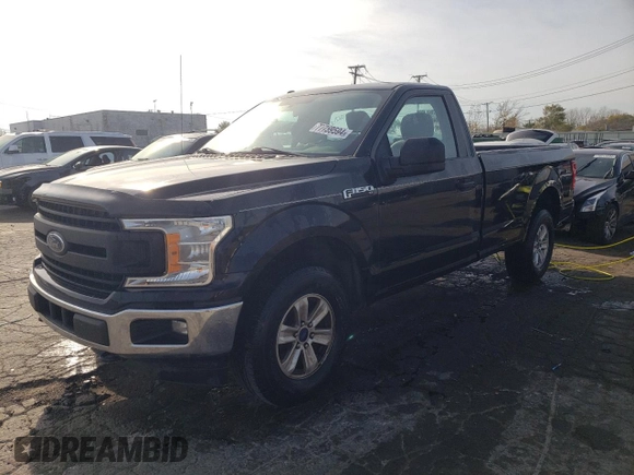 2018 Ford F-150 XL with VIN 1FTMF1EP0JKC60951, listed as a Copart auction lot 77759594 with 152,604 mi miles and Salvage title. Bid and sale history available at DreamBid. Image 1.