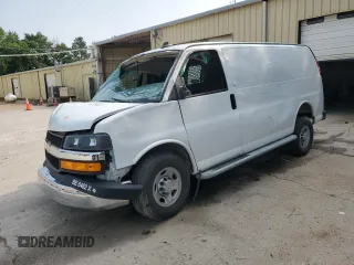 2023 Chevrolet Express Cargo with VIN 1GCWGAFP3P1127328, listed as a Copart auction lot 59623345 with Not provided miles and Salvage title. Bid and sale history available at DreamBid. Image 1.