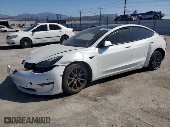 2021 Tesla Model 3 Standard Range Plus with VIN 5YJ3E1EA8MF874156, listed as a Copart auction lot 46323505 with Not Provided miles and Salvage Title. Bid and sale history available at DreamBid. Image 1.
