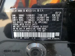 2022 Honda HR-V LX with VIN 3CZRU6H35NM702035, listed as a Copart auction lot 78418324 with 28,309 mi miles and Salvage Title. Bid and sale history available at DreamBid. Image 13.