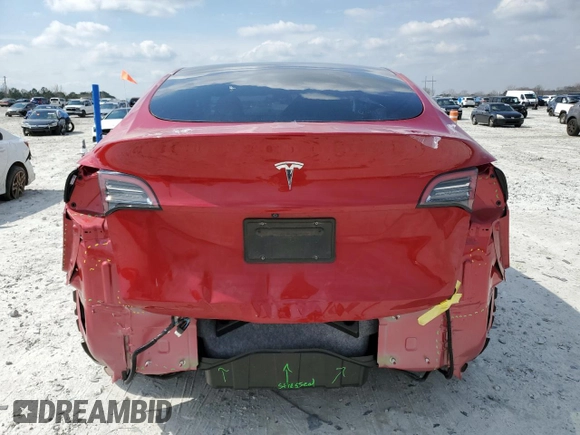 2021 Tesla Model Y Standard Range with VIN 5YJYGDED3MF107259, listed as a Copart auction lot 48566935 with 68,561 mi miles and Salvage Title. Bid and sale history available at carsss.com. Image 6.