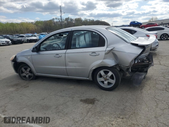 2007 Chevrolet Aveo LT with VIN KL1TG56687B114450, listed as a Copart auction lot 53069435 with 150,469 mi miles and Salvage title. Bid and sale history available at DreamBid. Image 2.