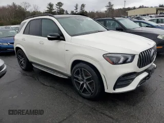 2021 Mercedes-Benz GLE 53 AMG with VIN 4JGFB6BEXMA270011, listed as a Copart auction lot 47779205 with 27,292 mi miles and Salvage title. Bid and sale history available at DreamBid. Image 4.