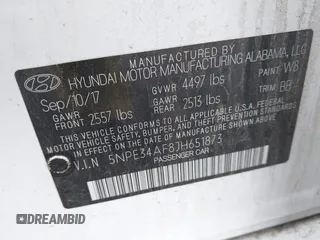 2018 Hyundai Sonata Sport with VIN 5NPE34AF8JH651873, listed as a IAAI auction lot 41777464 with 97,342 mi miles and . Bid and sale history available at carsss.com. Image 9.
