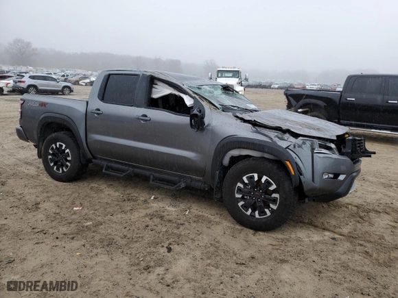 2024 Nissan Frontier PRO-4X with VIN 1N6ED1EK5RN627574, listed as a Copart auction lot 43977725 with 12,019 mi miles and Salvage Title. Bid and sale history available at carsss.com. Image 4.