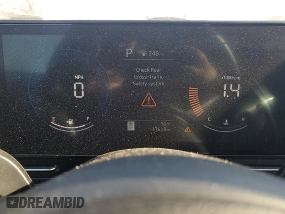 2024 Hyundai Kona SEL with VIN KM8HBCAB2RU058921, listed as a Copart auction lot 45890515 with 17,618 mi miles and Salvage Title. Bid and sale history available at carsss.com. Image 9.