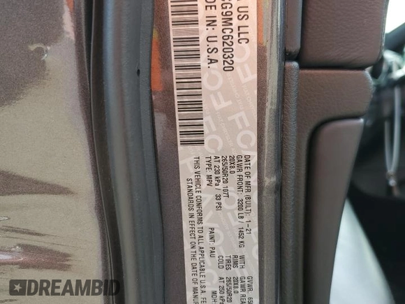 2021 Jeep Grand Cherokee Overland with VIN 1C4RJFCG9MC620320, listed as a Copart auction lot 85609814 with 61,335 mi miles and Salvage title. Bid and sale history available at DreamBid. Image 13.