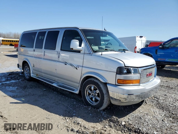 2011 GMC Savana Cargo Van YF7 Upfitter with VIN 1GDS7DC40B1115667, listed as a Copart auction lot 49587835 with 128,296 mi miles and Salvage Title. Bid and sale history available at carsss.com. Image 4.