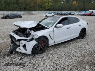 2019 Genesis G70 3.3T Advanced with VIN KMTG34LE6KU014762, listed as a Copart auction lot 79920954 with 143,211 mi miles and Salvage Title. Bid and sale history available at carsss.com. Image 1.