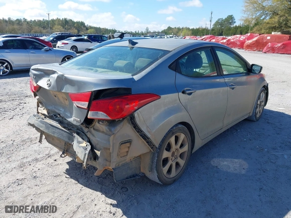 2012 Hyundai Elantra GLS with VIN KMHDH4AE3CU255391, listed as a IAAI auction lot 41833631 with 190,610 mi miles. Bid and sale history available at carsss.com. Image 4.