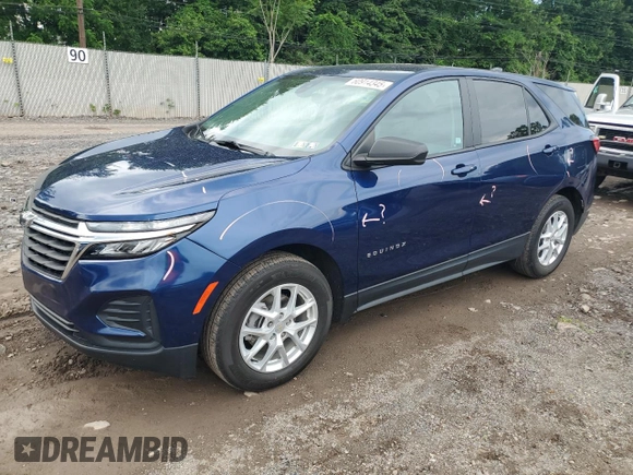 2022 Chevrolet Equinox LS with VIN 3GNAXHEV7NS160533, listed as a Copart auction lot 60914345 with 31,803 mi miles and Salvage title. Bid and sale history available at DreamBid. Image 1.
