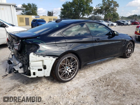 2018 BMW M4 with VIN WBS4Y9C57JAC86460, listed as a Copart auction lot 73022204 with 28,477 mi miles and Salvage Title. Bid and sale history available at carsss.com. Image 3.