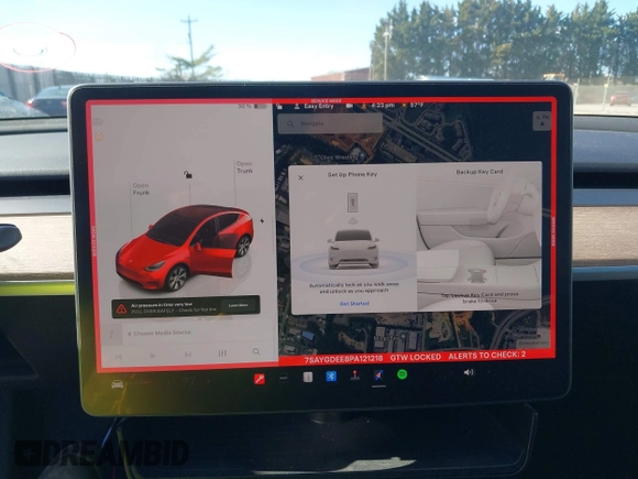 2023 Tesla Model Y Long Range with VIN 7SAYGDEE8PA121218, listed as a IAAI auction lot 41888923 with 34,796 mi miles. Bid and sale history available at carsss.com. Image 19.
