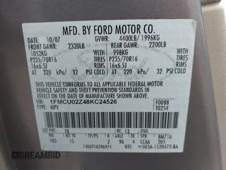 2008 Ford Escape XLS z VIN 1FMCU02Z48KC24526, wystawiony jako IAAI lot #42605206 z przebiegiem 119 311 mil mil oraz . Historia ofert i sprzedaży dostępna na DreamBid. Obrazek 9.
