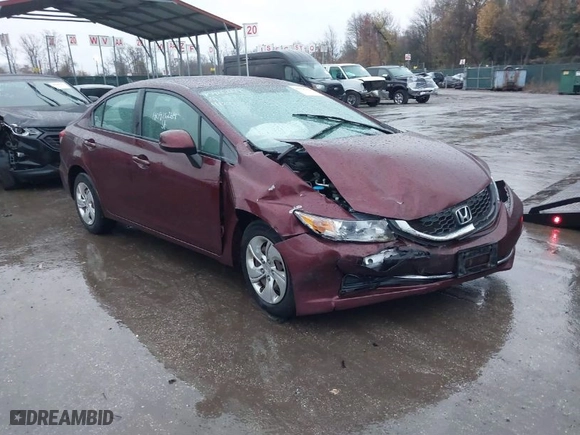 2013 Honda Civic Sdn LX with VIN 2HGFB2F53DH595982, listed as a IAAI auction lot 40926264 with 138,624 mi miles. Bid and sale history available at carsss.com. Image 1.