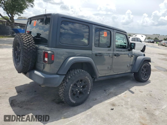 2020 Jeep Wrangler Unlimited Willys with VIN 1C4HJXDN7LW337975, listed as a Copart auction lot 58839085 with Not provided miles and Non repairable. Bid and sale history available at DreamBid. Image 3.