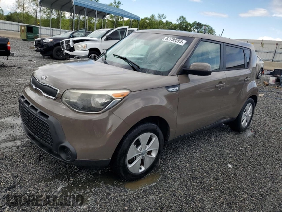 2015 Kia Soul with VIN KNDJN2A21F7191185, listed as a Copart auction lot 52756095 with 52,163 mi miles and Salvage Title. Bid and sale history available at DreamBid. Image 1.