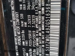 2018 Hyundai Santa Fe Ultimate z VIN 5XYZWDLA9JG516368, wystawiony jako Copart lot #60860805 z przebiegiem 122 070 mil mil oraz Szkoda całkowita • Salvage title. Historia ofert i sprzedaży dostępna na DreamBid. Obrazek 13.