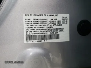 2019 Honda Pilot EX-L с VIN 5FNYF5H51KB041921, выставлен на аукционе Copart как лот 55774595 с пробегом 76 787 миль миль и Списание • Salvage title. История ставок и продаж доступна на DreamBid. Изображение 13.
