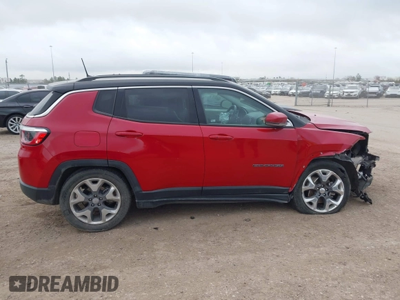 2019 Jeep Compass Limited with VIN 3C4NJCCB1KT638104, listed as a IAAI auction lot 41499495 with 56,270 mi miles. Bid and sale history available at carsss.com. Image 14.