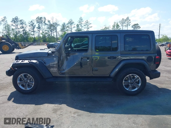 2022 Jeep Wrangler Unlimited Sahara with VIN 1C4HJXEN2NW194502, listed as a IAAI auction lot 42002455 with 34,861 mi miles and . Bid and sale history available at DreamBid. Image 14.