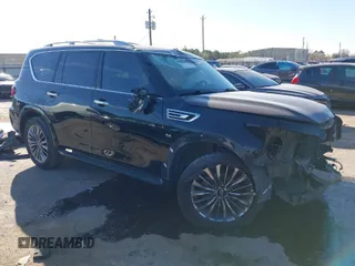 2019 Infiniti QX80 LUXE with VIN JN8AZ2NF5K9689409, listed as a IAAI auction lot 41729013 with 85,668 mi miles. Bid and sale history available at carsss.com. Image 1.
