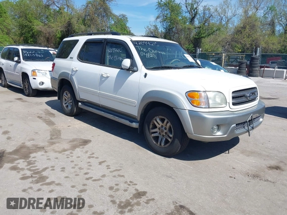 2003 Toyota Sequoia SR5 with VIN 5TDBT44A03S169642, listed as a IAAI auction lot 42094215 with 144,498 mi miles and . Bid and sale history available at DreamBid. Image 1.