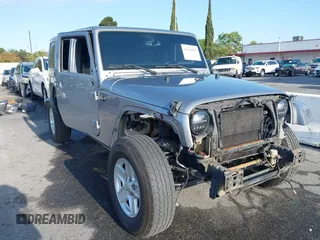 2018 Jeep Wrangler Unlimited Sport S with VIN 1C4HJWDG5JL839703, listed as a IAAI auction lot 42140205 with 61,604 mi miles and . Bid and sale history available at DreamBid. Image 1.