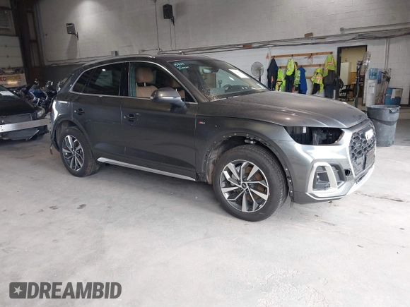 2024 Audi Q5 S line Premium Plus with VIN WA1EAAFY2R2052361, listed as a IAAI auction lot 39766650 with 2,181 mi miles and . Bid and sale history available at DreamBid. Image 1.