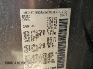 2021 Nissan Titan S с VIN 1N6AA1EE5MN517389, выставлен на аукционе Copart как лот 54972795 с пробегом 84 375 миль миль и Списание • Salvage title. История ставок и продаж доступна на DreamBid. Изображение 12.