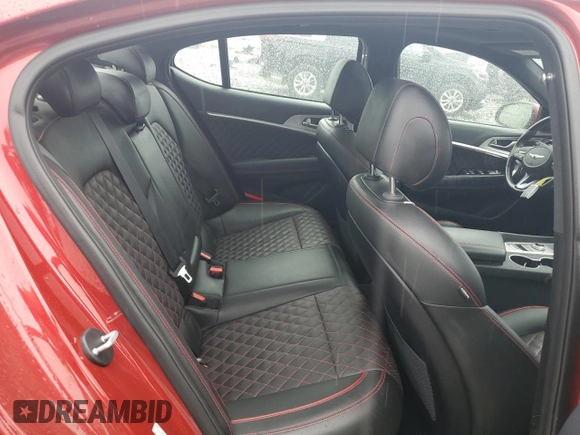 2019 Genesis G70 Dynamic with VIN KMTG34LE2KU021837, listed as a Copart auction lot 57754815 with 41,586 mi miles and Salvage title. Bid and sale history available at DreamBid. Image 10.