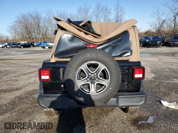 2020 Jeep Wrangler Unlimited Sport with VIN 1C4HJXDN9LW163116, listed as a Copart auction lot 82769764 with 75,092 mi miles and Salvage title. Bid and sale history available at DreamBid. Image 6.