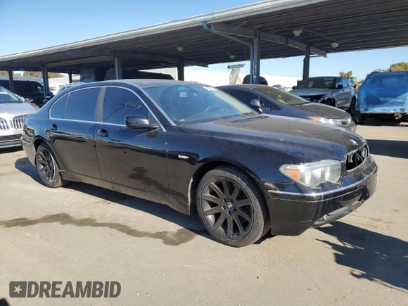 2004 BMW 7 Series 745Li with VIN WBAGN63444DS47874, listed as a Copart auction lot 88582125 with 172,419 mi miles and Clean title. Bid and sale history available at DreamBid. Image 4.