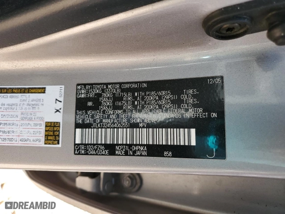2006 Scion xB with VIN JTLKT324564062551, listed as a Copart auction lot 43479395 with 120,302 mi miles and Salvage Title. Bid and sale history available at carsss.com. Image 14.