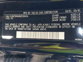 2011 Volvo S40 with VIN YV1672MS4B2530454, listed as a IAAI auction lot 40903475 with 64,491 mi miles. Bid and sale history available at carsss.com. Image 9.