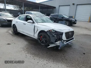 2021 Genesis G70 3.3T with VIN KMTG34LE5MU074535, listed as a Copart auction lot 40277844 with 56,032 mi miles and Non Repairable. Bid and sale history available at carsss.com. Image 4.