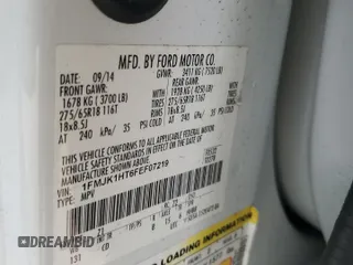 2015 Ford Expedition EL XLT with VIN 1FMJK1HT6FEF07219, listed as a Copart auction lot 62004764 with 133,959 mi miles and Salvage Title. Bid and sale history available at carsss.com. Image 13.