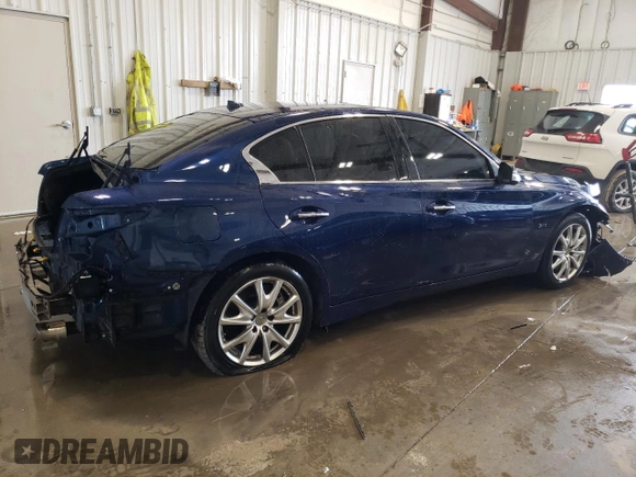 2019 Infiniti Q50 3.0t LUXE with VIN JN1EV7ARXKM593216, listed as a Copart auction lot 49495615 with 0 mi miles and Salvage Title. Bid and sale history available at carsss.com. Image 3.