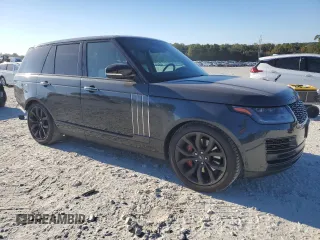2018 Land Rover Range Rover with VIN SALGW2SE0JA514355, listed as a Copart auction lot 77074334 with 51,410 mi miles and Salvage title. Bid and sale history available at DreamBid. Image 4.