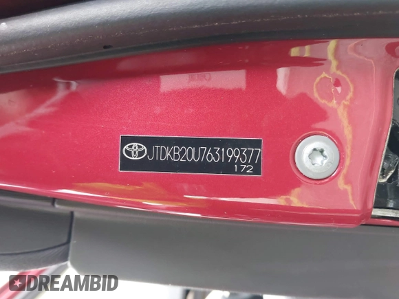 2006 Toyota Prius with VIN JTDKB20U763199377, listed as a IAAI auction lot 41902902 with 1 mi miles. Bid and sale history available at carsss.com. Image 9.