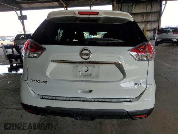 2016 Nissan Rogue SV with VIN KNMAT2MT9GP715596, listed as a Copart auction lot 50808625 with 0 mi miles and Salvage Title. Bid and sale history available at carsss.com. Image 6.