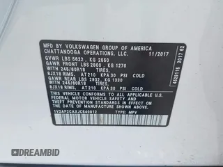 2018 Volkswagen Atlas S с VIN 1V2AP2CAXJC540812, выставлен на аукционе IAAI как лот 41443187 с пробегом 83 511 миль миль и . История ставок и продаж доступна на DreamBid. Изображение 9.