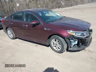 2018 Kia Optima LX with VIN 5XXGT4L32JG205631, listed as a IAAI auction lot 41861172 with 73,702 mi miles. Bid and sale history available at carsss.com. Image 1.