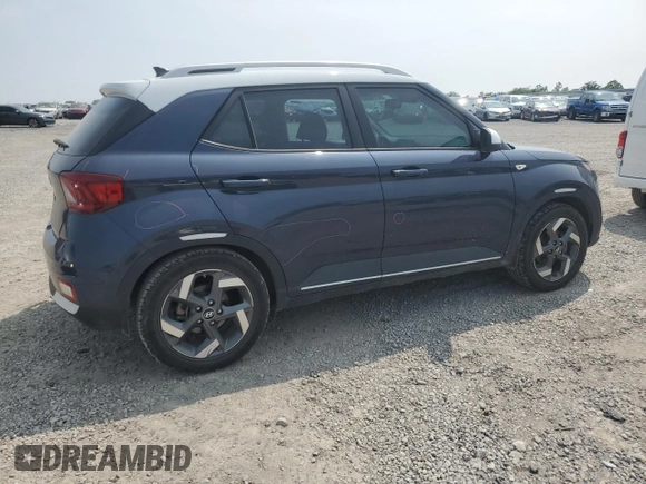2020 Hyundai Venue SEL with VIN KMHRC8A33LU014182, listed as a Copart auction lot 60740345 with 75,616 mi miles and Salvage title. Bid and sale history available at DreamBid. Image 3.
